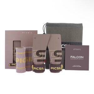 Falcon Women’s Grip Socks & Wrist Wraps - Taupe with Yellow